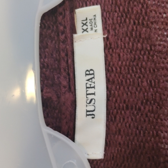 Just Fab open front cardigan sweater 2X burgundy color - Picture 3 of 6
